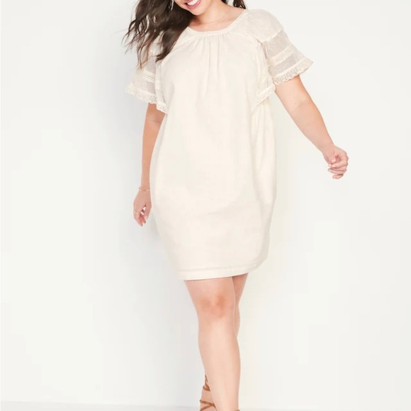 Women’s Old Navy Flutter-Sleeve Tie-Back Mini Swing Dress  Size XS,S,XL,2X,4X - Picture 5 of 8